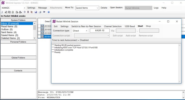 winlink express 3_packet session first screen